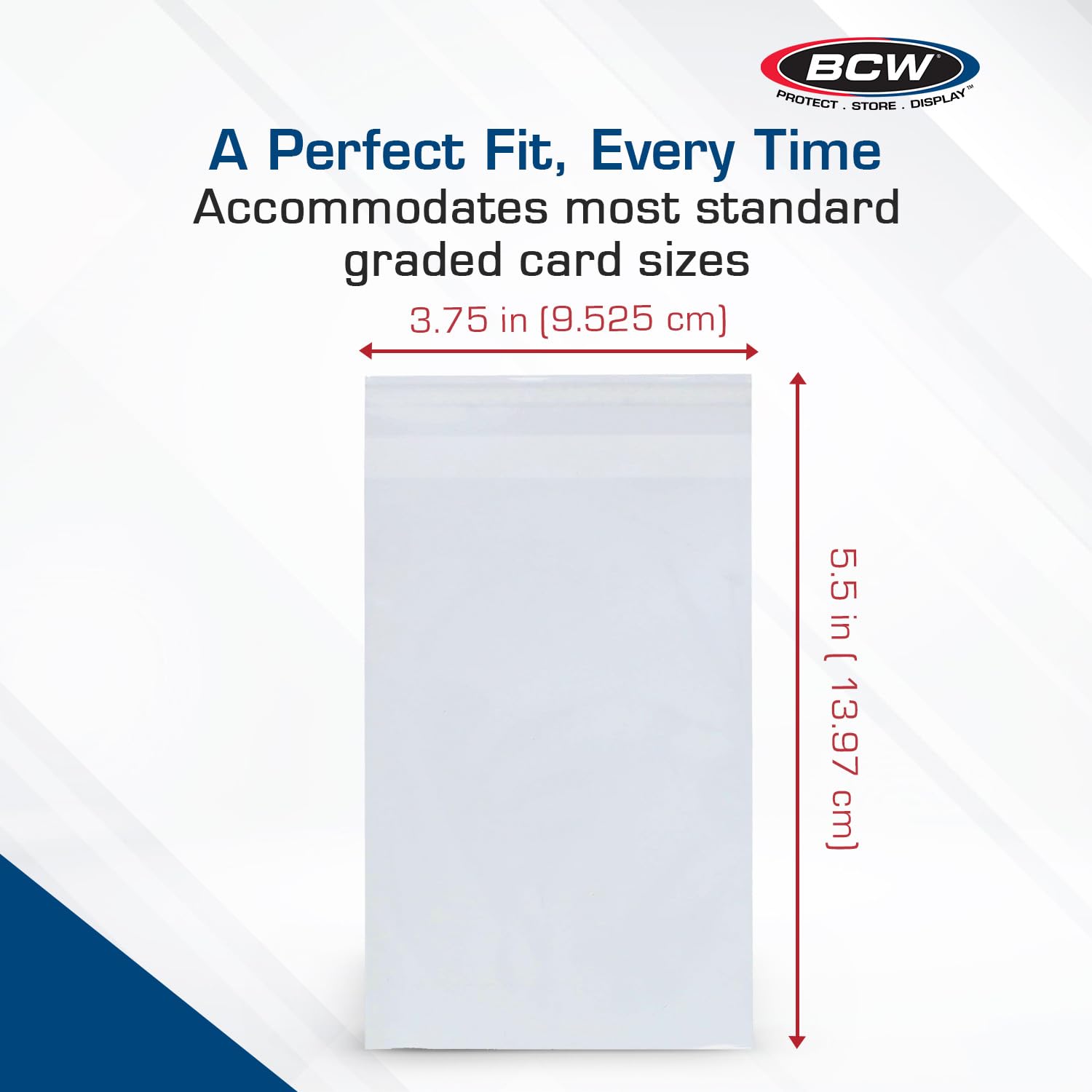 BCW archival polypropylene sleeve offers crystal clarity and long-term visibility.