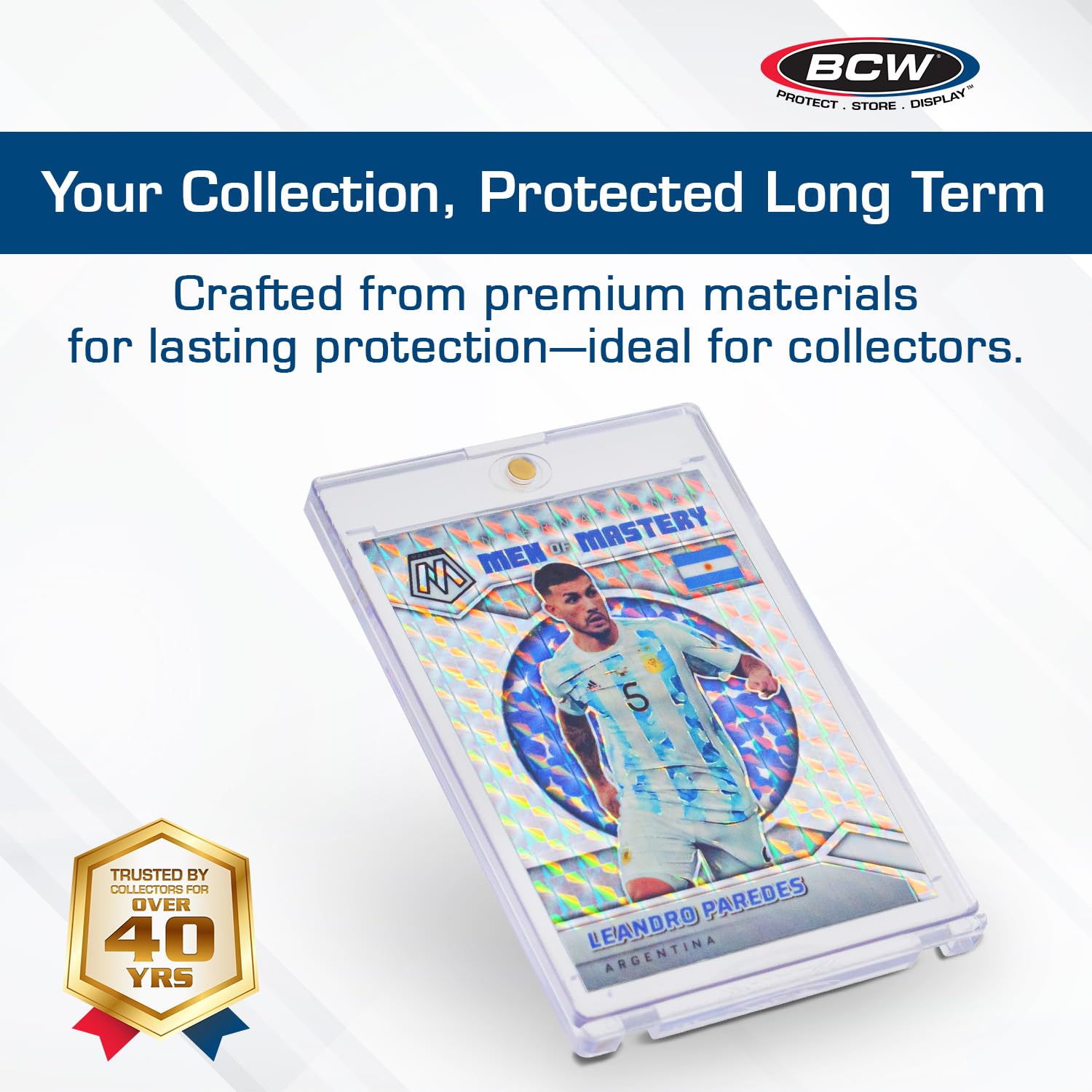 BCW arrowhead corner design protects card edges.