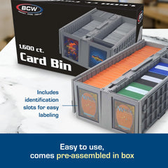 BCW Collectible Card Bin 2-Pack gray interior partitions for customized layouts
