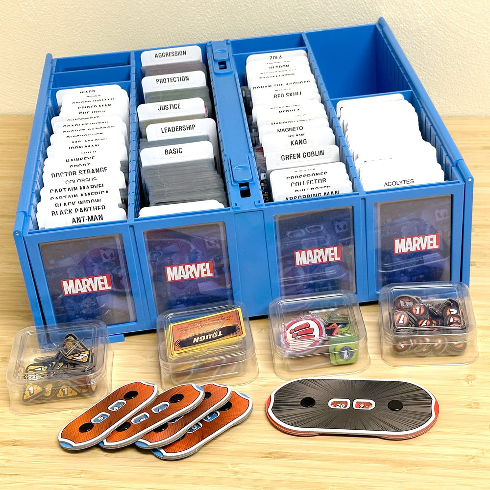 Blue BCW bin fits sports, Pokemon, and trading card sets.