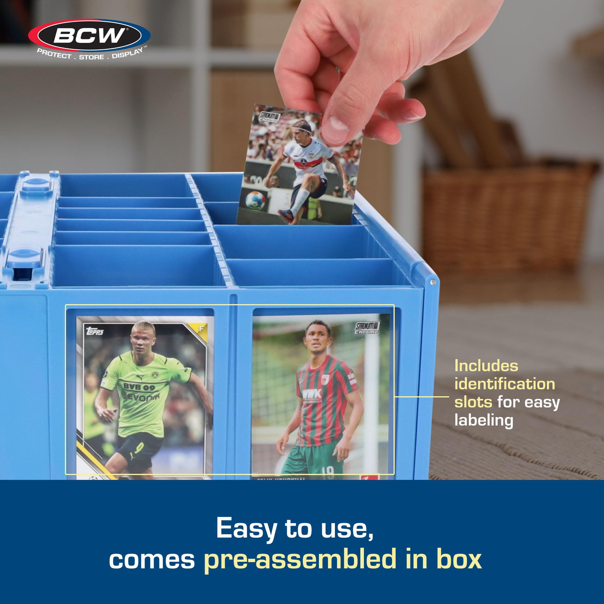 Exterior lid slots help label contents at a glance.