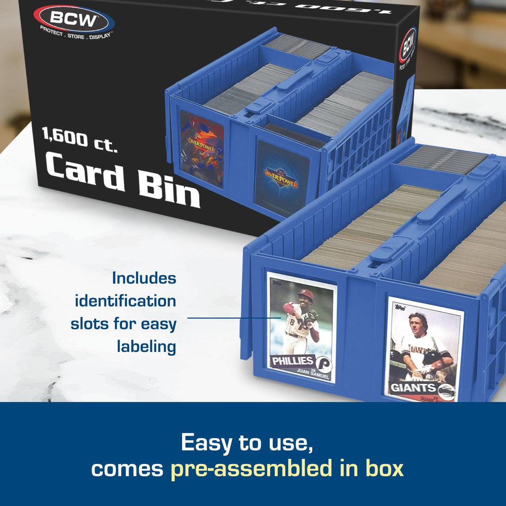 BCW blue wide rows fit toploaders for easy access