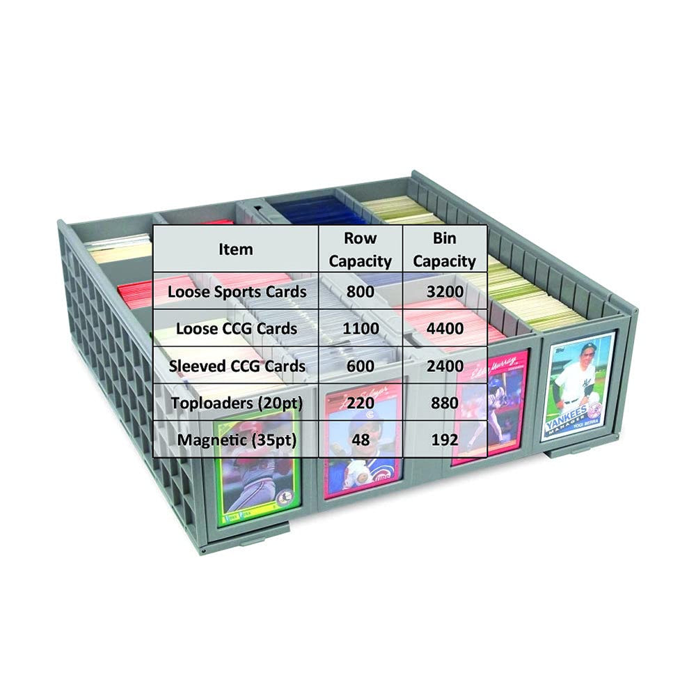 BCW Collectible Card Bin bottom feet align for stable stacking
