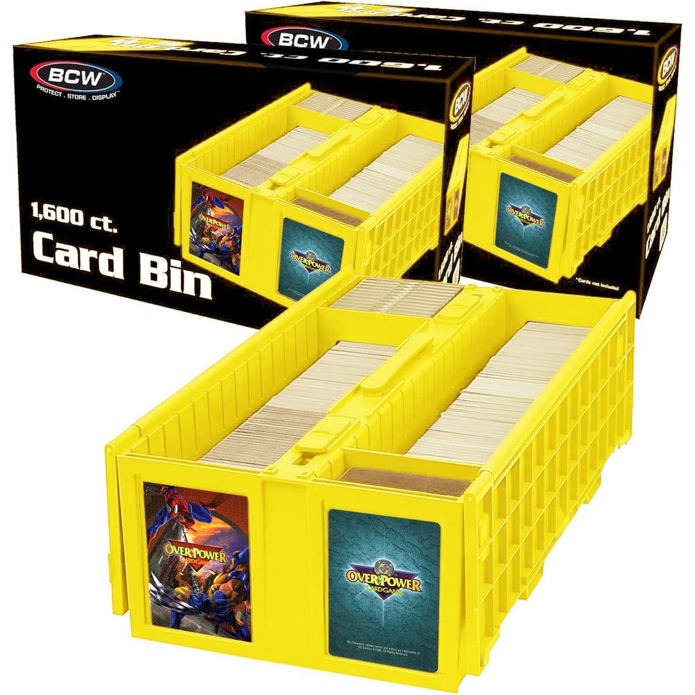 BCW Collectible Card Bin with closed lid protects cards during transport.