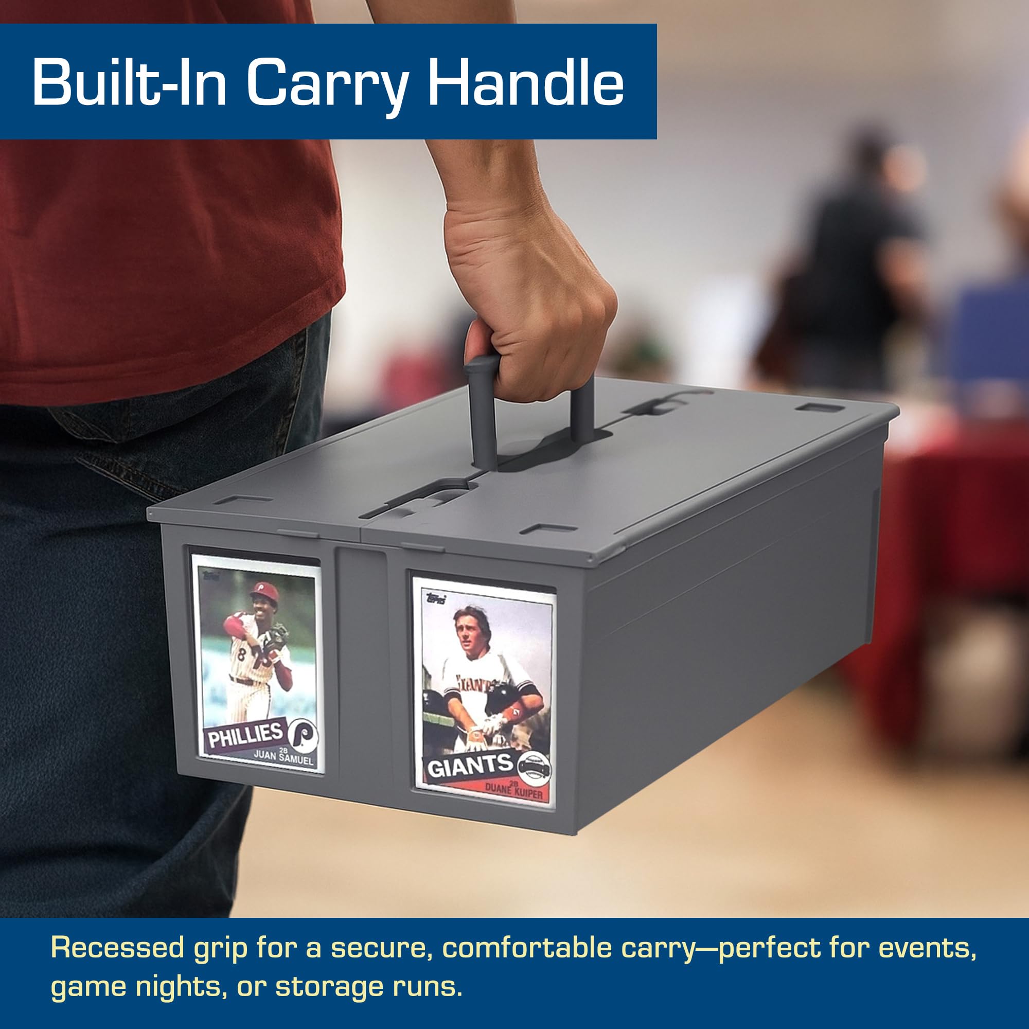 BCW Collectible Card Bin gray capacity up to 1600 cards for large collections