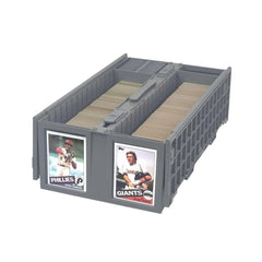 BCW Collectible Card Bin gray front view for neat, accessible storage