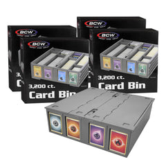 BCW Collectible Card Bin gray lid closed for secure storage of up to 3,200 cards
