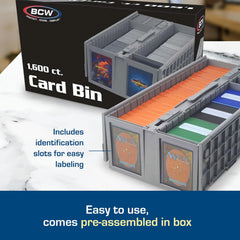 BCW Collectible Card Bin gray stackable design saves space and expands storage