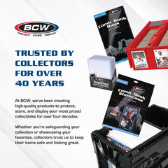 BCW Collectible Card Bin dual latches secure cards during transport
