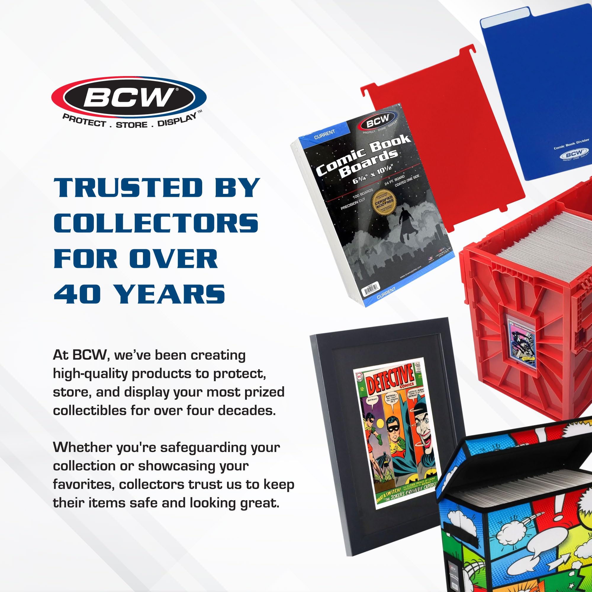 BCW Golden Age backing boards in storage setup safeguard valuable issues.
