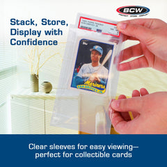 BCW graded-slab size 3¾ x 5½ inches ensures precise fit for common slabs.