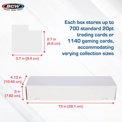 BCW horizontal dividers layout demonstrates organized separation for sports cards and TCGs