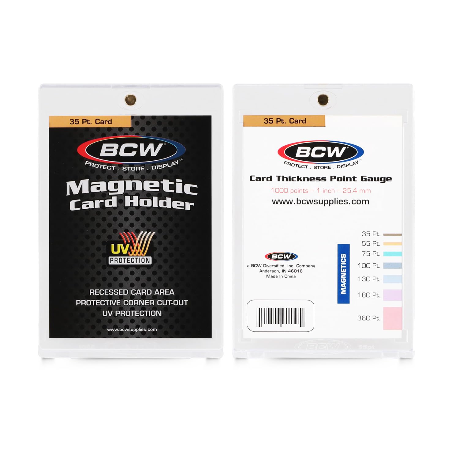 BCW magnetic card holder outer view with protective 35 pt frame