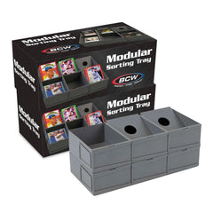 BCW modular card sorting tray with two-pack display grid for secure storage
