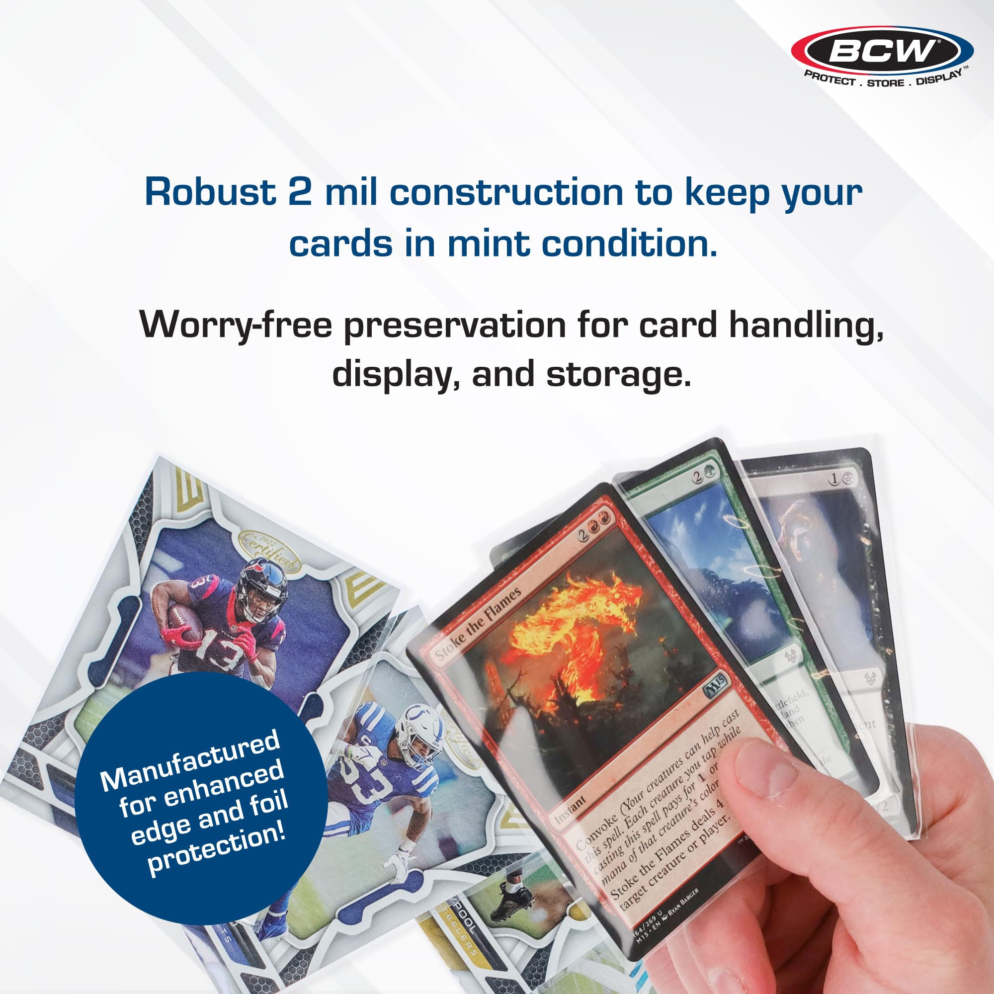 BCW Penny Sleeves compatible with BCW 3x4 toploaders.