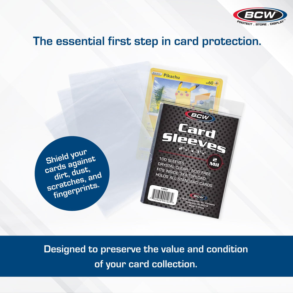 BCW penny sleeves provide durable handling protection for trading cards during sorting and handling.
