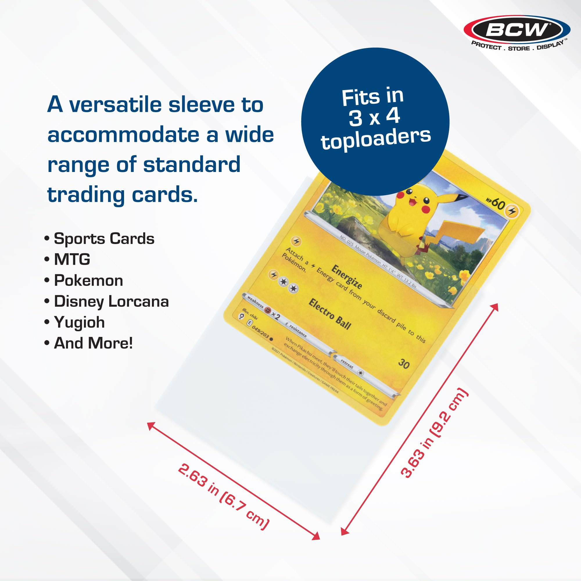 BCW Penny Sleeves held in hand showing snug fit.