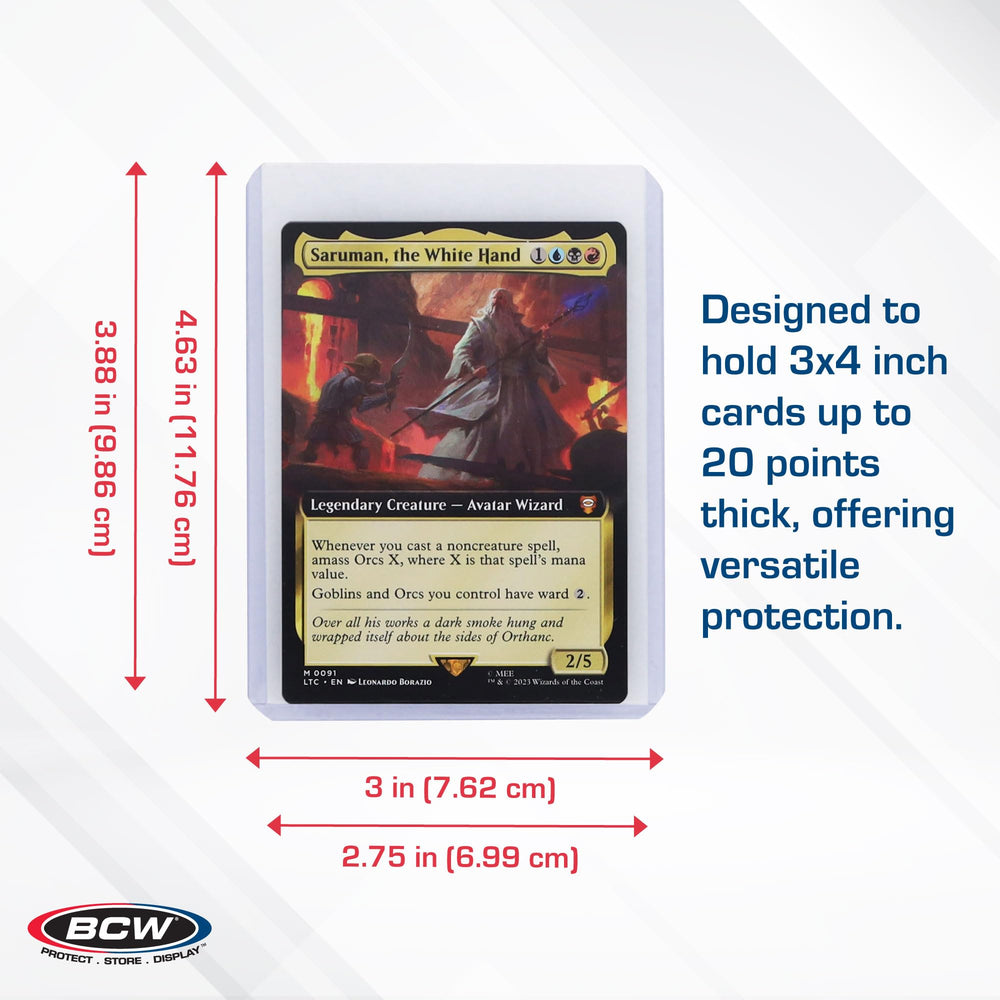 BCW Premium 3x4 Toploaders snug-fit example for easy insertion and removal