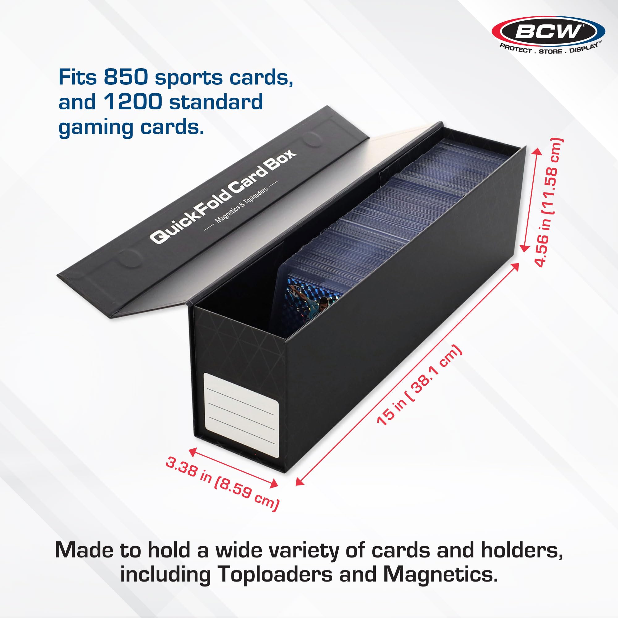 BCW QuickFold durable glossy finish on a storage box for a professional look.