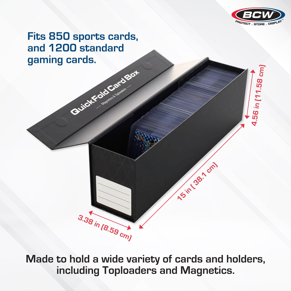 BCW QuickFold durable glossy finish on a storage box for a professional look.