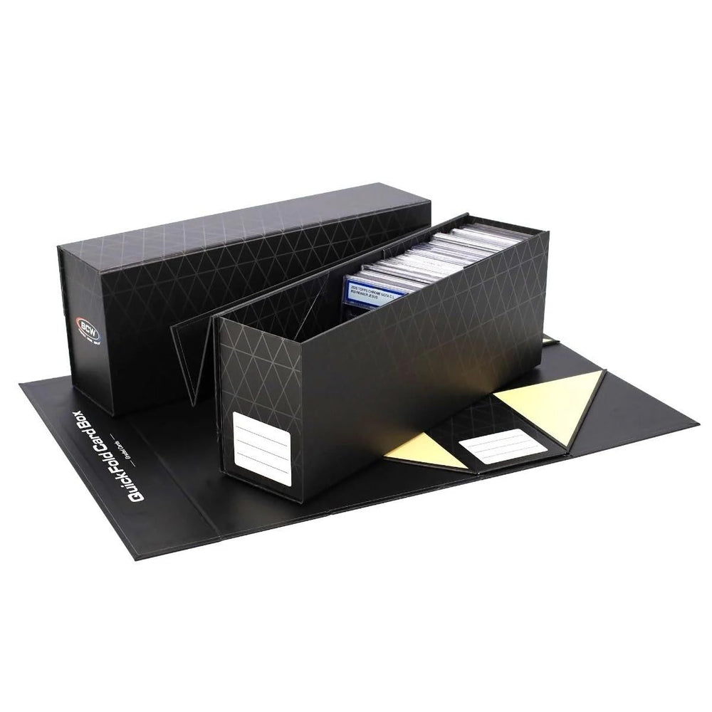 BCW QuickFold glossy black finish adds a sleek look to displays.