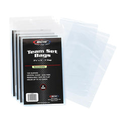 BCW resealable team set bags 400-count box protecting trading cards during storage and shipping