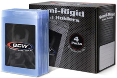 BCW semi rigid card holder exterior dimensions shown for secure grading submissions