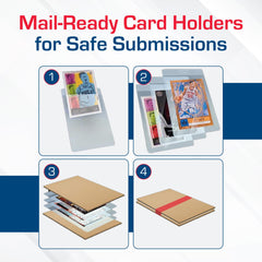 BCW Semi Rigid Card Holder dimensions show exterior and interior sizing