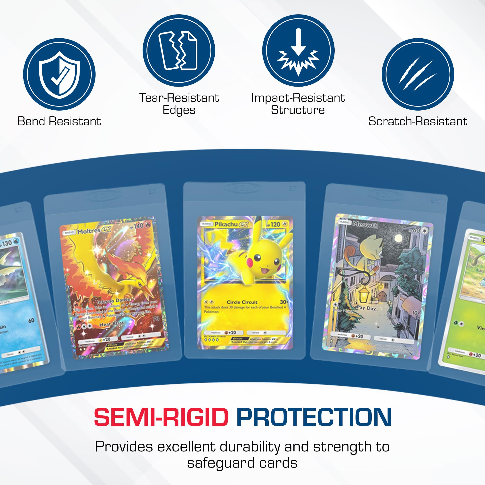 BCW Semi Rigid Card Holder interior with cards demonstrates compatibility