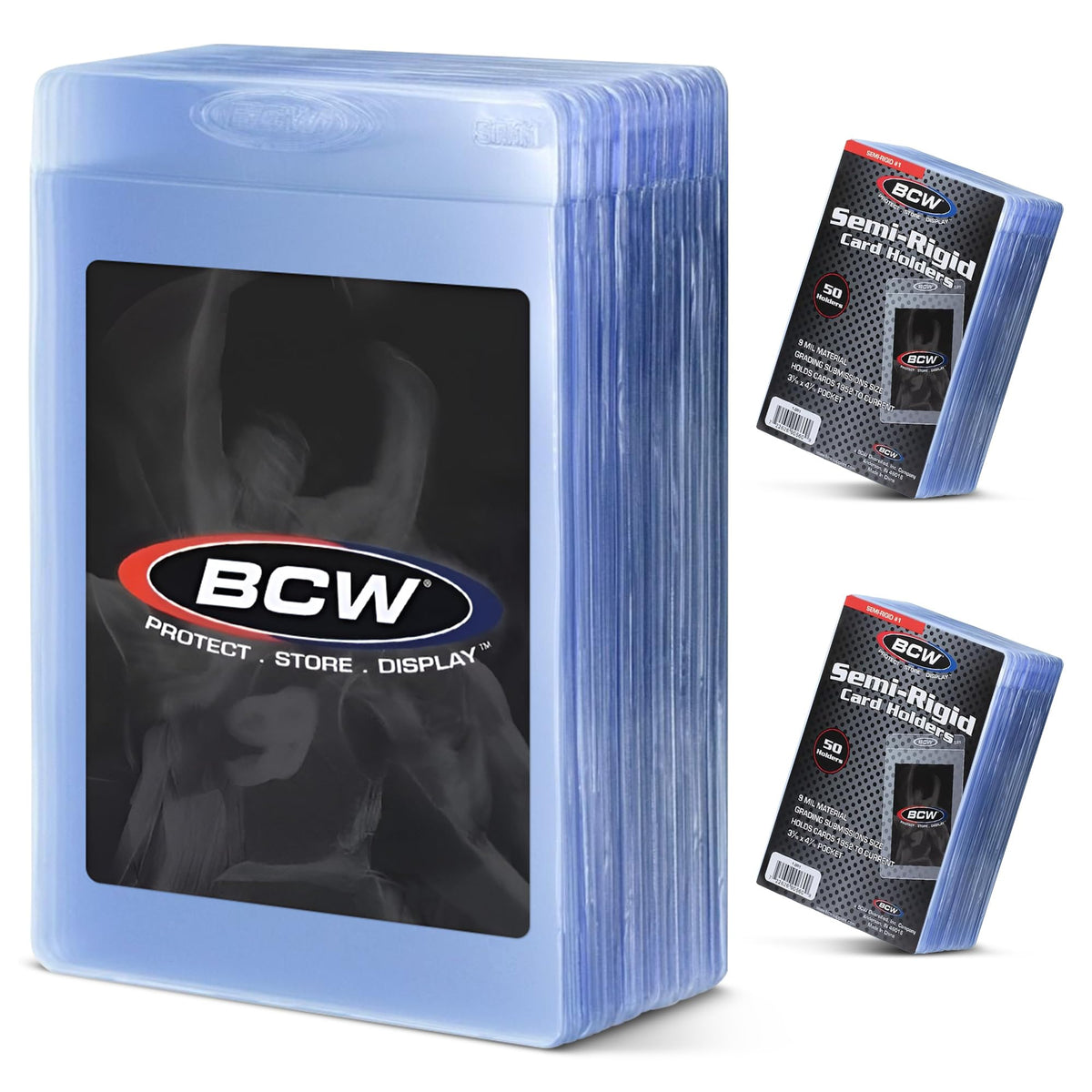 BCW semi rigid card holder outer view showing sturdy protection for grading prep.