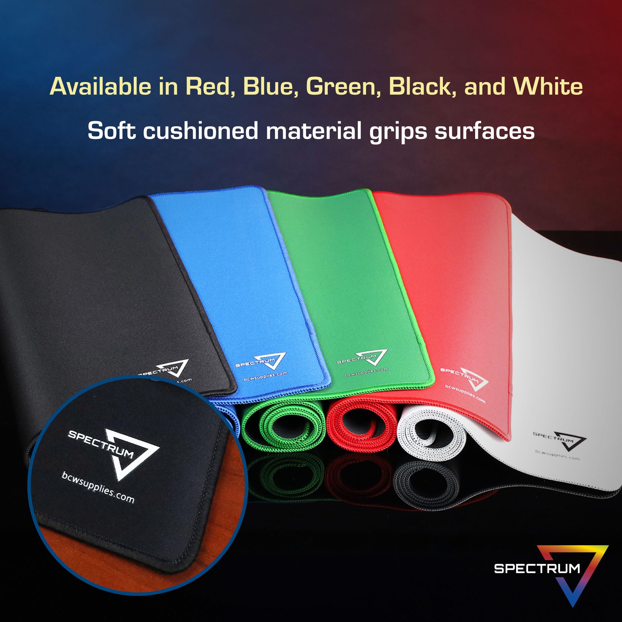 BCW Spectrum Playmat Green features a sleek BCW logo for a premium look.