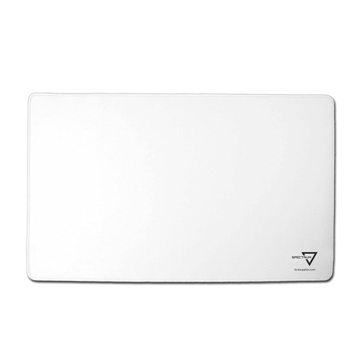 BCW Spectrum Playmat White with durable edges and reinforced stitching for long-lasting play.