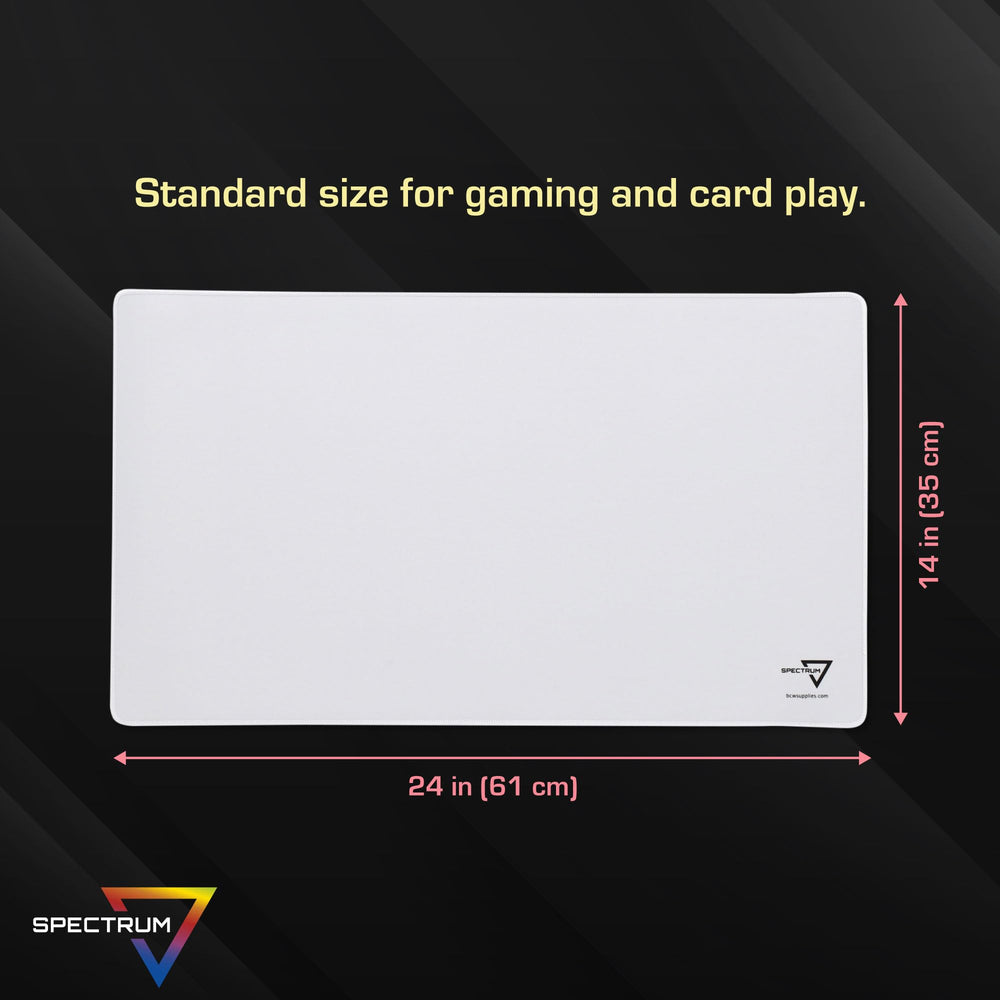 BCW Spectrum Playmat White machine-washable for easy cleanup after intense sessions.