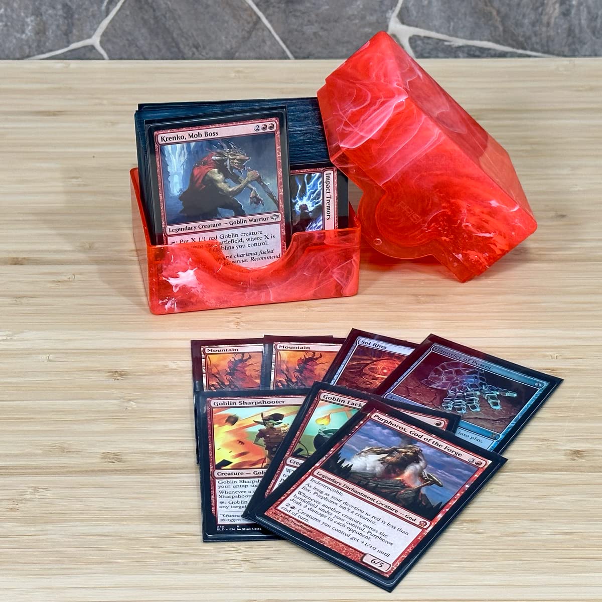 BCW Spectrum Prism Deck Case Carnelian Red, travel-ready deck box for tournaments and games