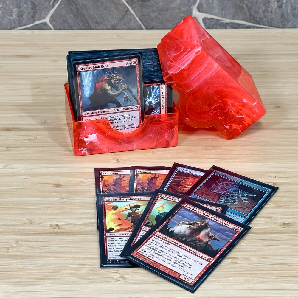 BCW Spectrum Prism Deck Case Carnelian Red, travel-ready deck box for tournaments and games