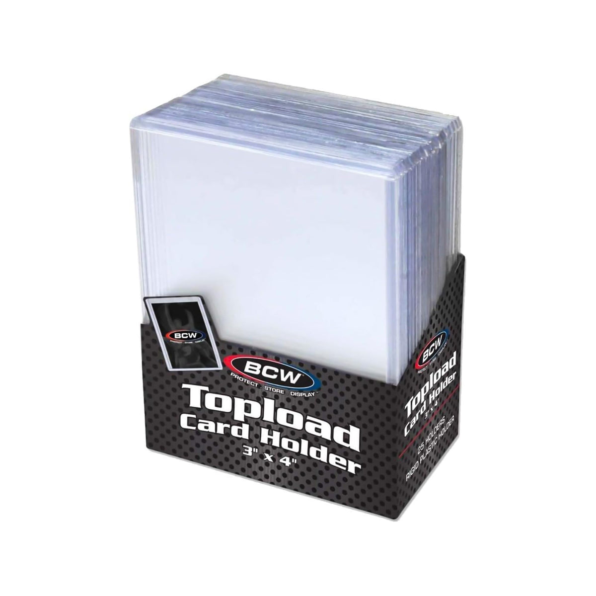 BCW Standard 3x4 toploaders pack keeps trading cards organized and protected.