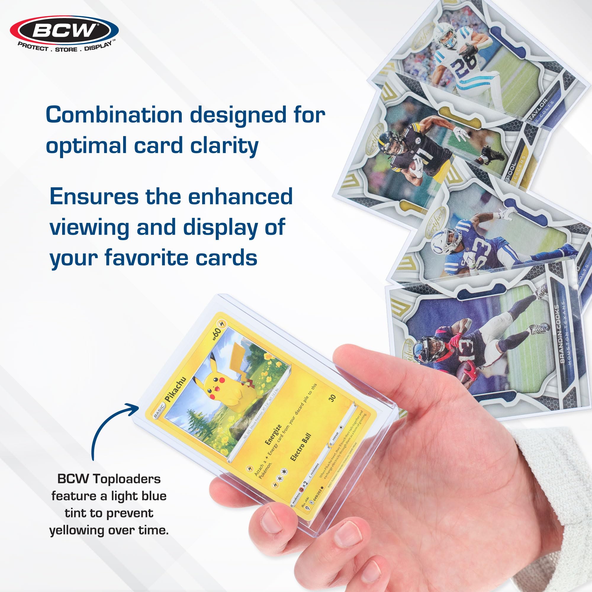 BCW standard card-size sleeves fit 2.5 by 3.5 inch cards