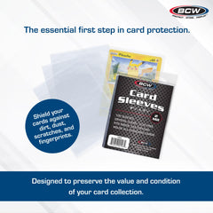 BCW standard card sleeves clear back view preserve readability during display and storage.
