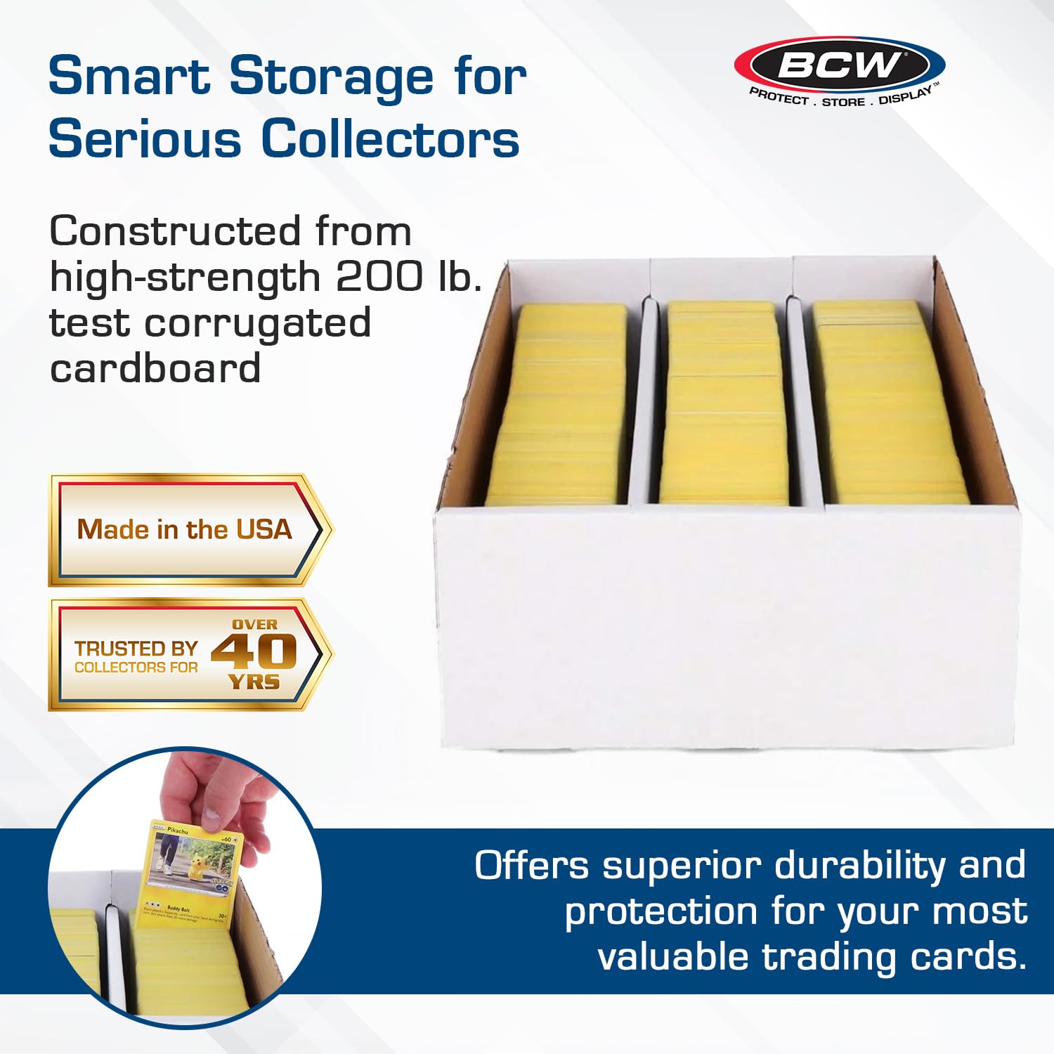 BCW Super Shoe Storage Box dimensions ensure snug card fit and tidy stacking.