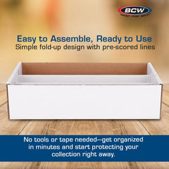 BCW Super Shoe Storage Box durable material protects cards.
