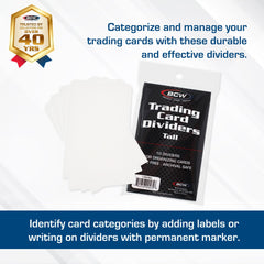BCW tall dividers with write-on index tab for quick card access