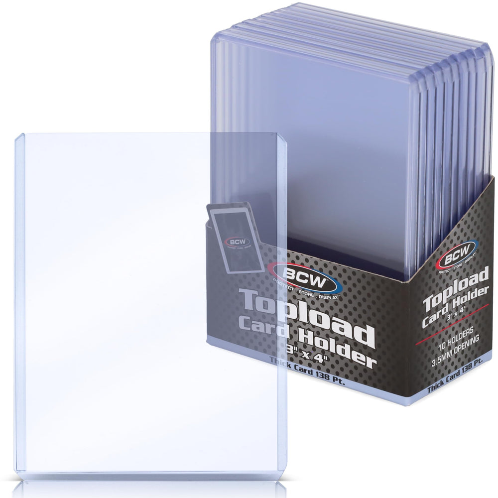 BCW Thick 138PT top load holder for 3x4 cards, crystal clear display