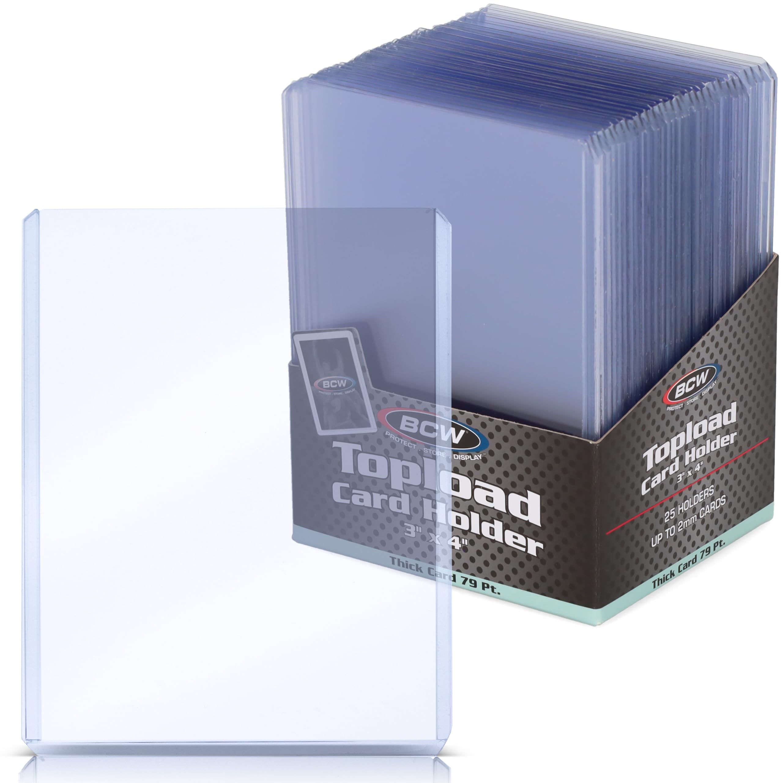 BCW Thick 79PT card top-load 3x4 pack: secure hold for jersey cards and memorabilia.
