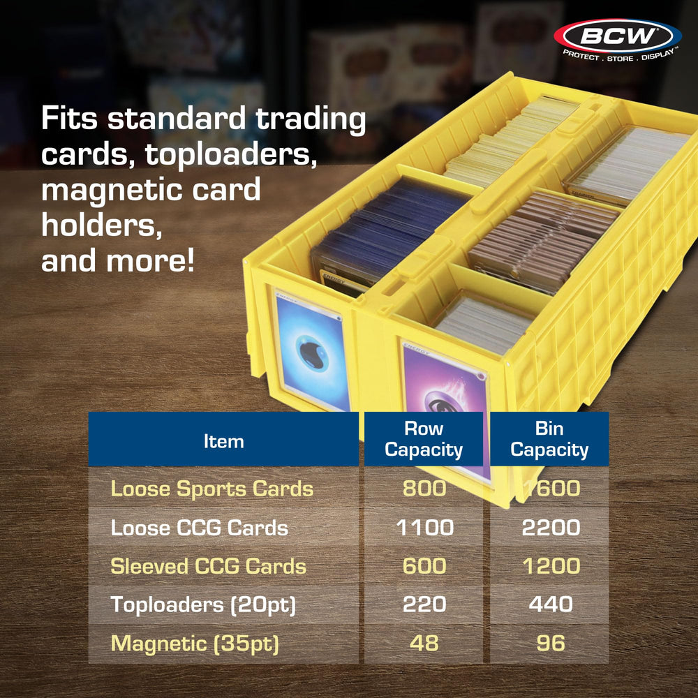 BCW Card Bin easy carry recessed handle for transport to events.