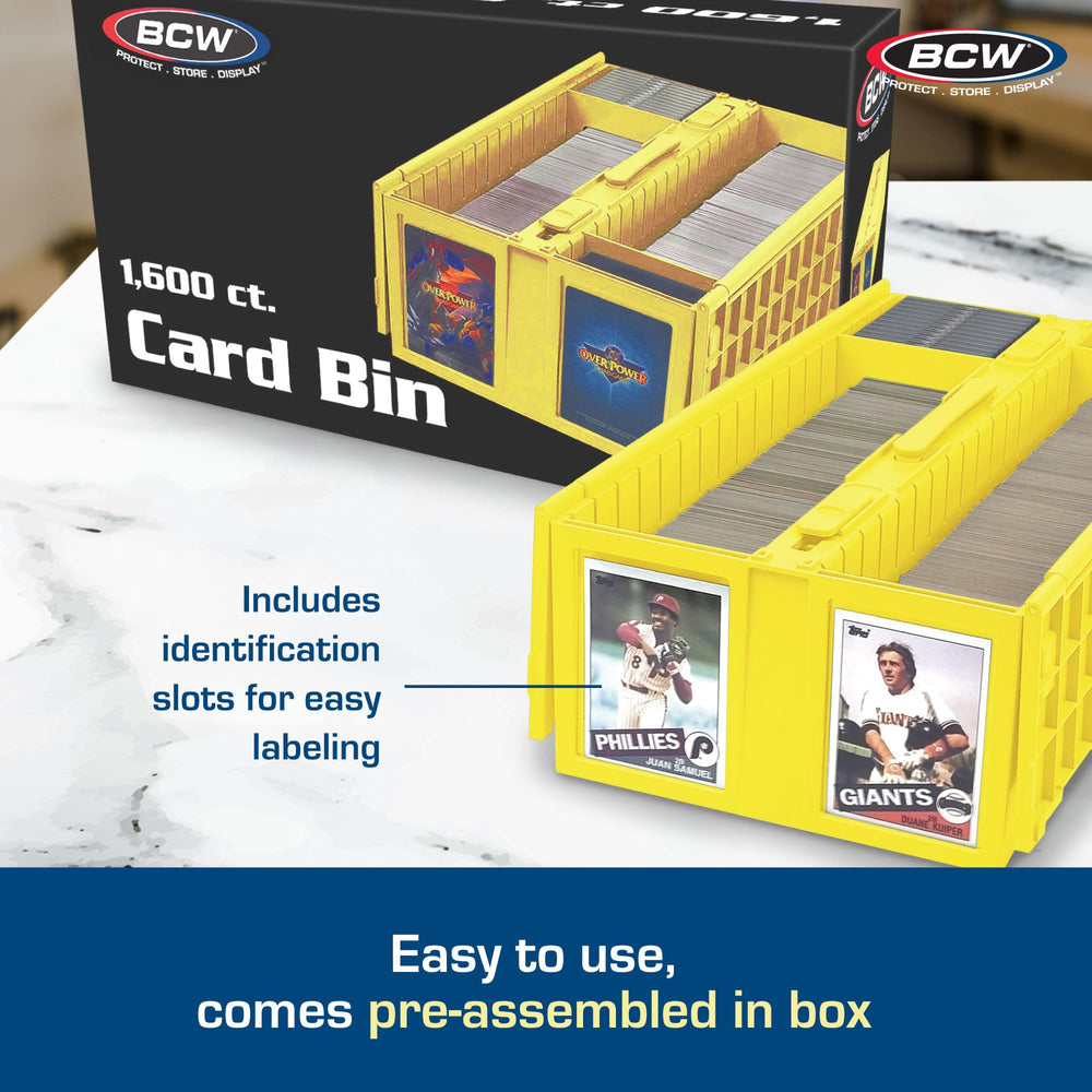 BCW Card Bin secure hinged lid keeps cards dust-free and safe.