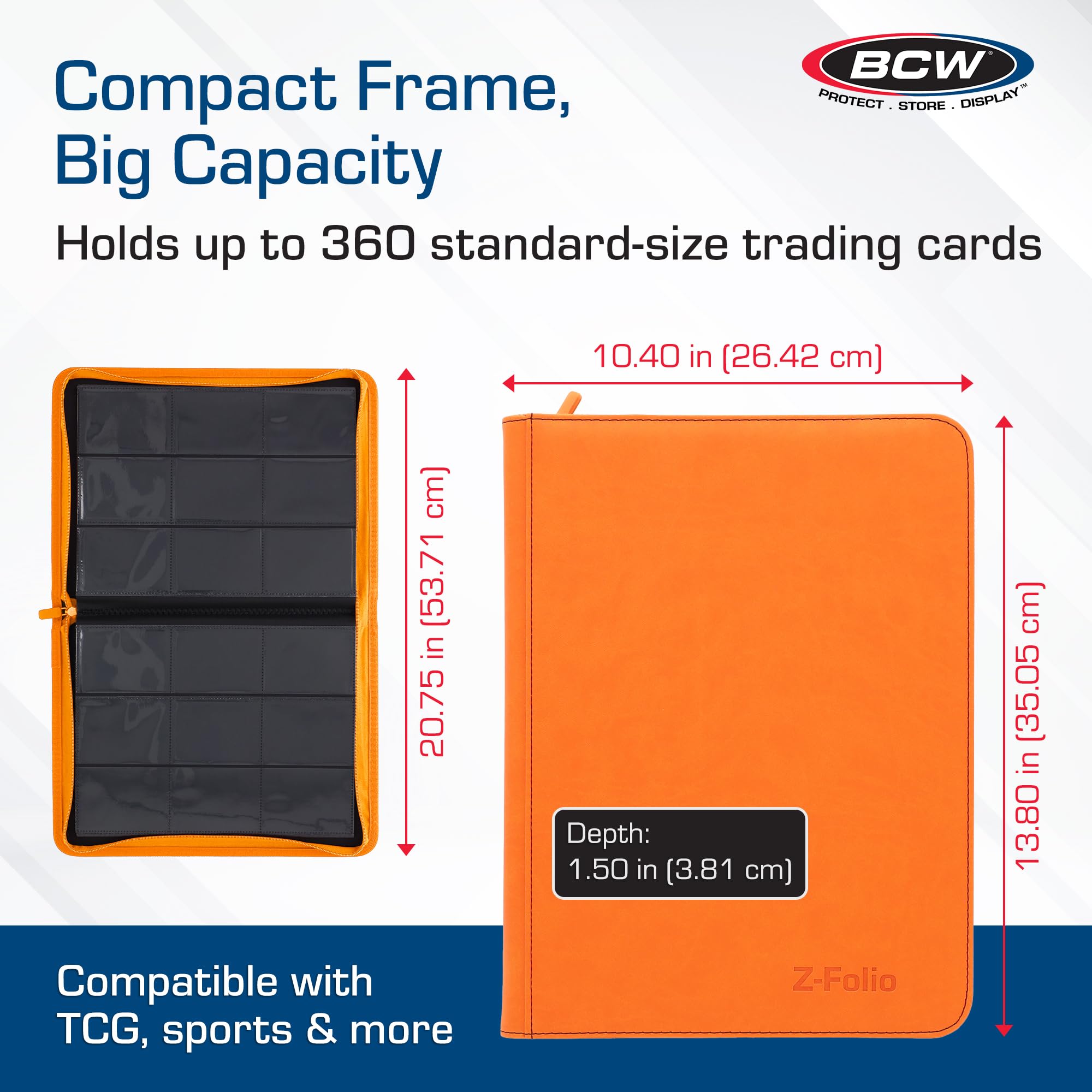 BCW Z-Folio LX leatherette cover offers a durable, professional look.