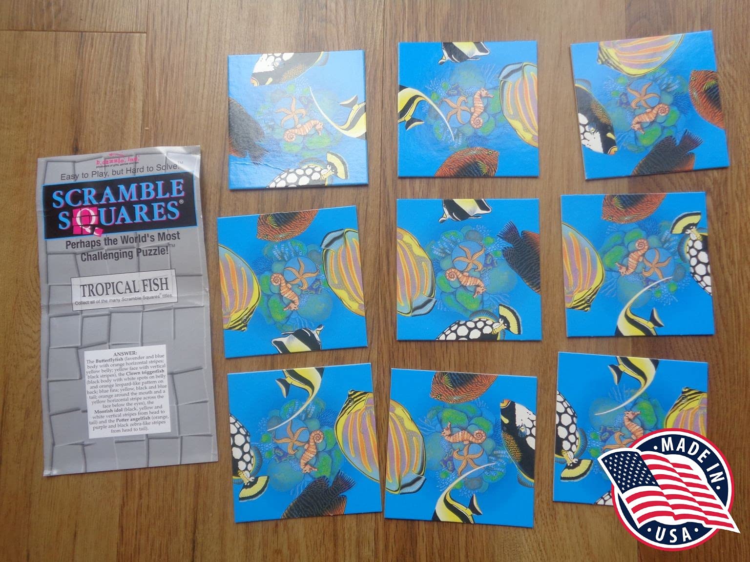 B.Dazzle Scramble Squares compact packaging is ideal for travel and storage