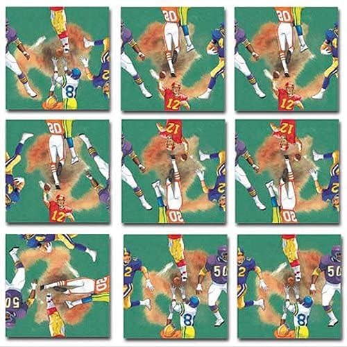 B.Dazzle Scramble Squares Football 9-piece puzzle showcases action imagery for engaging problem solving.