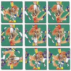 B.Dazzle Scramble Squares Football 9-piece puzzle showcases action imagery for engaging problem solving.