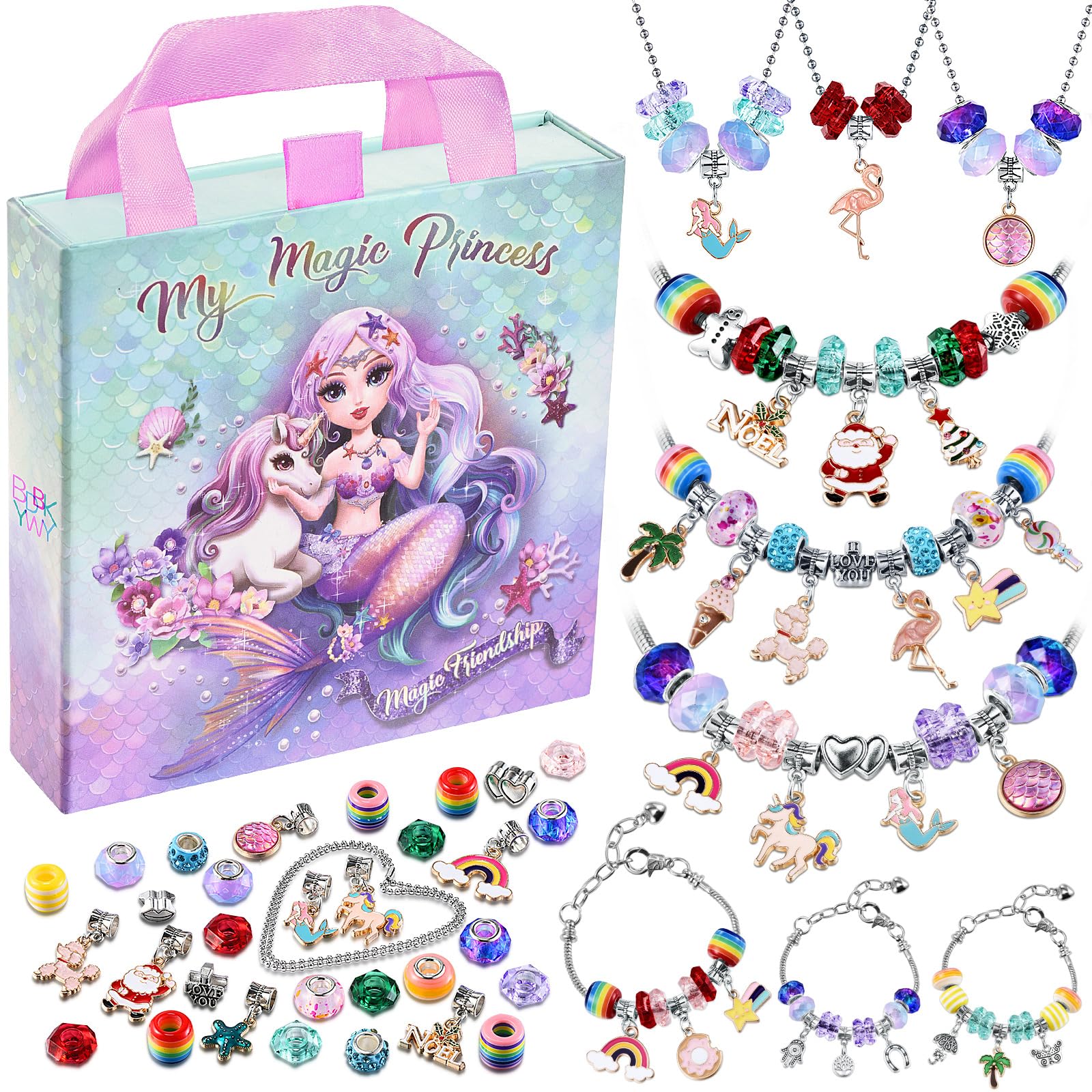 BDBKYWY charm bracelet kit packaging for gifting and party fun.